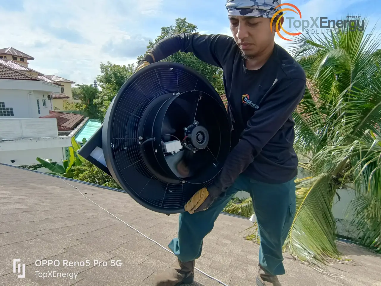 Solar Roof Ventilator Installation on Asphalt Shingle Roof